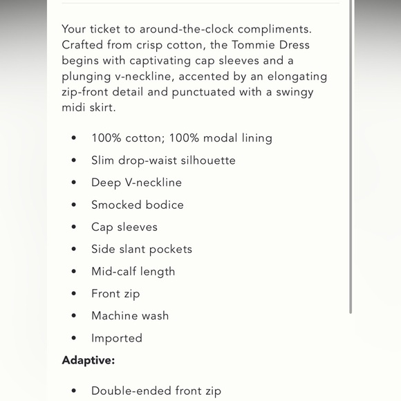 Anthropologie The Tommie Cap Sleeve Smocked Front-Zip Shirt Dress Sz 1X NWT - Picture 4 of 14